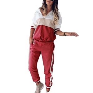 Sudadera con capucha para mujer, pantalones con media cremallera, elástico, varios colores, novedad - Product Image 1