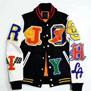 Veste universitaire pour homme en gros OEM avec logo personnalisé, broderies de haute qualité, manches en cuir pour l'hiver - Product Image 1