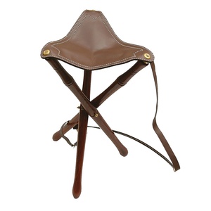 Silla/taburete con trípode de caza y tiro con asiento de cuero, Hunter plegable para silla de madera, asiento de trípode de caza de cuero duradero - Product Image 1