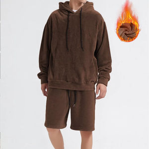 OEM Plus Size Men's Hooded <b>Coral</b> Fleece 100% Cotton Breathable Sweatshirt <b>Jacket</b> for Autumn Winter Casual Wholesale - Product Image 1