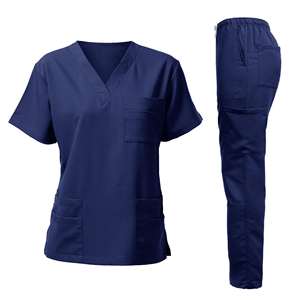 Nouvel ensemble de blouses et pantalons d'infirmière unisexe de haute qualité, prix d'usine, en tissu tricoté, à manches courtes, pour usage hospitalier - Product Image 3