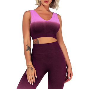 Conjunto de Yoga de 2 Piezas para Mujer, Estilo Racerback, Transpirable, Ecológico, Tela Inteligente de Nailon, Estampado, Cintura Alta, Largo Completo - Product Image 3