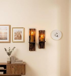 Handcrafted Wooden <b>Wall</b> Mounted Candle Holder Rustic Decorative <b>Wall</b> <b>Sconce</b> Candle Stand for Home Decor - Product Image 1