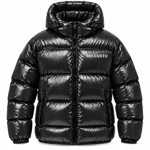 Forest Green Custom Logo <b>Men</b>’s Puffer <b>Jacket</b> | High Gloss Quilted Down <b>Jacket</b> with Hood | Premium <b>Warm</b> <b>Winter</b> Bubble <b>Jackets</b> - Product Image 5