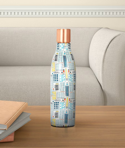Bouteille d'eau 100% cuivre, émaillée, écologique, de qualité supérieure, avec un design imprimé luxueux - Product Image 1