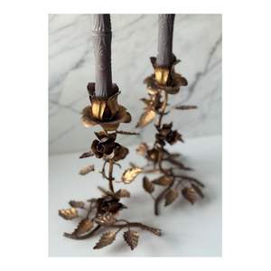 Candelabro de Metal Vintage con Forma de Loro Francés, Candelabro Dorado con Base de Cerámica, Decoración de Mesa de Lujo - Product Image 2