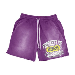 Ensemble deux pièces pour homme, couleur violette |   Sweat-shirt uni et short |   Survêtement de mode sérigraphié OEM - Product Image 6