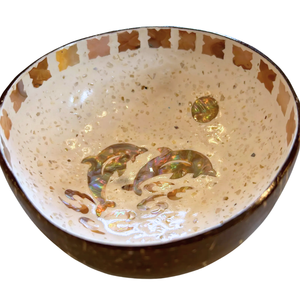 Cuenco de Coco Tropical Zen - Incrustaciones de Madreperla - Decoración para Meditación y Hogar - Product Image 2