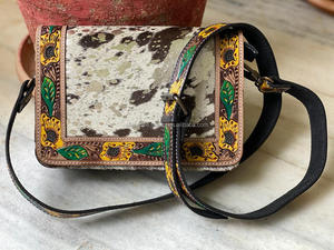 Bolso de Piel Metálica Hecho a Mano para Mujer, Bolso de Hombro de Cuero Genuino Personalizado, Estilo Occidental - Product Image 2