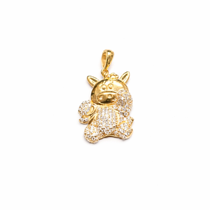 Pendentif porte-bonheur en forme de cochon en argent sterling 925 fait main avec zircon cubique, cadeau de bijoux - Product Image 2