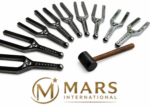 Juego de diapasones de vibración armónica de resonancia acústica Mars International con martillo para sanación y meditación. - Product Image 6