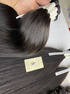 Pelo doble de la mejor calidad, pelo Natural liso, color negro, vietnamita, extremo grueso - Product Image 6