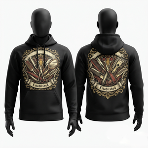 Sudadera con Capucha de Felpa de Algodón y Poliéster de Alto Gramaje para Barbero, Color Marrón Lavado, con Logotipo Frontal Impreso Personalizado, Premium, Cortavientos y Transpirable - Product Image 2