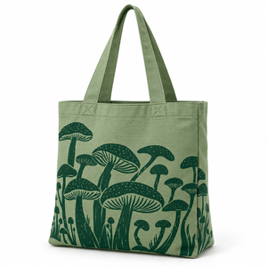 Sac fourre-tout en toile rouge à imprimé champignons Blazeno, sac à main réutilisable en polyester pour femme - Product Image 4