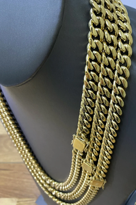 Solid Real 14K Gold Plated Figaro Chain Necklace Zinc Alloy For Unisex Hip Hop Style Daily Wear Jewelry - Product Image 4