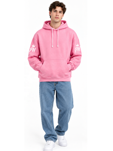 Custom Manufacturers Oversized French Terry Hoodie Vintage Streetwear Pink Oversized Drop Shoulder Unisex Hooded Sweatshirt - Product Image 5