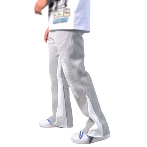 Nouveau modèle de pantalon de survêtement évasé pour hommes pantalon de jogging personnalisé de haute qualité pantalon évasé gris patchwork à taille élastique grande taille - Product Image 2