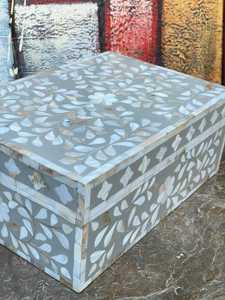 Trendy Luxury Mother of Pearl Jewelry <b>Box</b> Handmade Mosaic <b>Storage</b> Organizer for Jewelry, Accessories, Keepsakes & Stylish Decor - Product Image 2