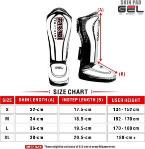 Protège-tibias FARABI SPORTS MMA Kickboxing avec doublure renforcée en gel, en cuir PU, fermeture réglable, protection sportive pour adultes - Product Image 5