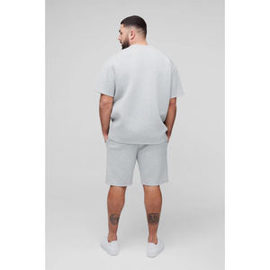 Ensemble streetwear été personnalisé pour homme, t-shirt et short de haute qualité, effet délavé, grandes tailles - Product Image 4