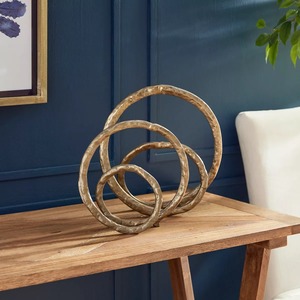 Sculpture Circulaire Faite à la Main, Décoration de Table Abstraite Géométrique, Figurine d'Art Minimaliste pour Salon - Product Image 1