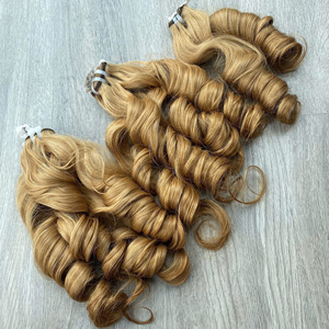 Super Doble Dibujado Rubio Hinchable Curl Vietnamita Alta Calidad Pelo Super Doble Trama - Product Image 4