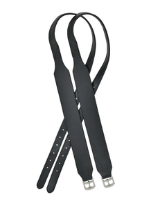 Étrier d'équitation en cuir véritable noir avec surpiqûres décoratives et accastillage en acier inoxydable, fabrication OEM acceptée pour l'équitation - Product Image 2