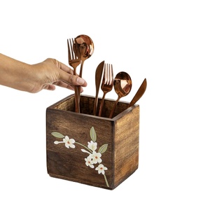 Premium Wooden Cutlery Holder for Dining <b>Table</b> Modern Style <b>Spoon</b> Knife and Fork Stand Organizer for Kitchen <b>spoon</b> stand - Product Image 1