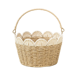 Best Selling Handmade Paper Easter Basket Round Shape With Scallop Edge Eco Friendly Gift Basket Wholesale Bulk Factory Supply - Product Image 1