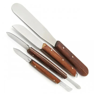 Couteau à cire dentaire manuel réutilisable en acier inoxydable avec manche en bois, ensemble de 4 spatules de mélange pour laboratoire de modelage de cire, chirurgical CE - Product Image 3