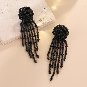 Colorful Seed Beads <b>Earrings</b> Handmade Long <b>Tassel</b> Beads <b>Earrings</b> for Women Beach Jewelry by MD HANDICRAFTS - Product Image 3
