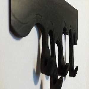 Artistic Melted Paint Effect Black <b>Key</b> Holder <b>Wall</b> Hanging <b>Hook</b> Perfect <b>For</b> Entryway Storage And Modern Home Decor From India - Product Image 3