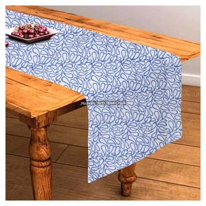 Custom Made 100% Cotton Fabric Hand Block Printed Table <b>Runners</b> For Home & Hotels In Small Floral Motifs For Wedding Events Home - Product Image 4