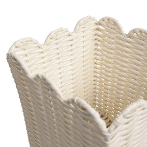 Versatile Rattan Waste <b>Bin</b>, Scalloped Rattan Basket For Home & Office Natural Trash Can With Handle Vietnam Export Quality - Product Image 6