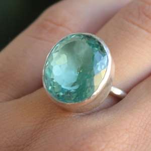 Anillo de Turmalina Paraiba Hecho a Mano, Chapado en Oro de 24K sobre Plata de Ley, Joyería de Piedras Preciosas de Lujo, Elegante Regalo para Mujer - Product Image 3