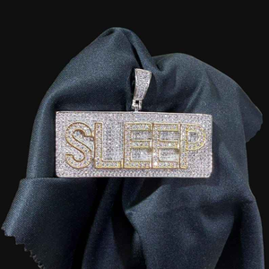 Collar de Hip Hop de Lujo para Hombre con Colgante de Nombre de Moissanita, Chapado en Plata y Oro, Joyería de Moda, Regalo Atrevido para Streetwear - Product Image 5