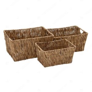 LINEAR Baskets For Storage Hyacinth Basket Laundry Bin Bathroom Laundry <b>Hamper</b> With Handles - Product Image 4