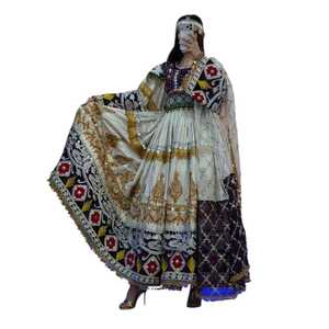Robe Courte Femme Afghane Style Unique pour Soirée, Manches Longues, Col Bateau, Broderie Appliquée, Respirante, Séchage Rapide, Vintage - Product Image 1