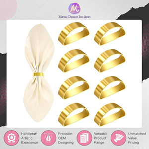 Lot de 8 Anneaux de Serviette en Acier Inoxydable Doré de Haute Qualité – Vendeur Mondial |   Accessoires de table haut de gamme à prix exceptionnel - Product Image 3