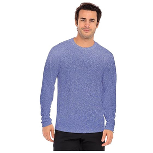 T-shirt en coton à manches longues pour homme, col rond uni, décontracté, personnalisable avec logo, vêtements vierges, fabricant en gros - Product Image 2