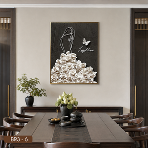 Peinture florale sur toile acrylique de haute qualité HALO pour femme, art mural en soie, œuvre d'art abstraite exquise, faite à la main, OEM ODM Vietnam - Product Image 3