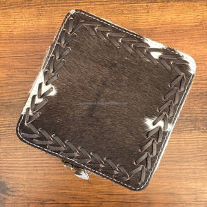 Estuche de joyería de viaje grande de cuero de vaca genuino de alta calidad para collar, pendientes, anillos, joyero cuadrado, organizador con cremallera - Product Image 3