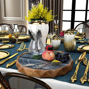 Plateau de service en marbre - 15L x 15P x 1,75H - Product Image 2