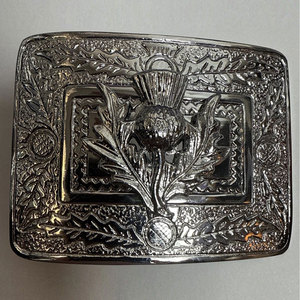 Impresionante Hebilla de Cinturón Cromada para Kilt con Diseño 3D de Cardo, Acabado Antiguo Tradicional Escocés, Hebillas al por Mayor 2026 - Product Image 2