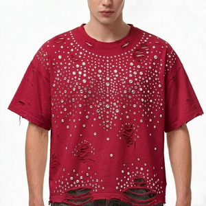 T-shirt de sport pour homme durable avec logo personnalisé en gros, t-shirts de sport pour homme surdimensionnés au meilleur prix - Product Image 5
