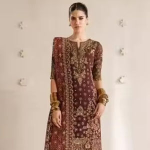 Robe de mariée haute couture pour femme, tenue de soirée légère, ornée de sequins et de broderies en dentelle, coupe trapèze respirante - Product Image 1