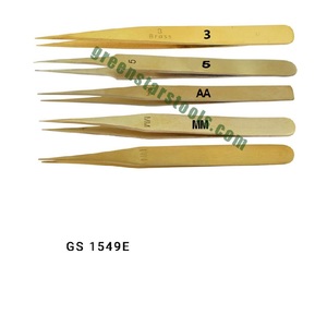 Ensemble de pinces en laiton, 5 pièces, anti-magnétiques, sans étincelles, outils de précision pour la fabrication de bijoux, outil manuel pour orfèvre |   Numéro d'article GS-1549E - Product Image 1