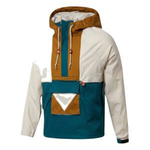 Chaqueta Anorak con Capucha y Bloques de Color para Hombre, Ligera, Cortavientos - Product Image 1
