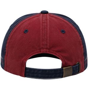 Red And Navy <b>Vintage</b> Washed Baseball <b>Cap</b> With Geometric 3D Embroidery Curved Brim Adjustable Unisex Custom Logo OEM ODM Hat - Product Image 2