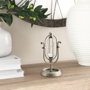 Minuteur à sable antique élégant, sculpture moderne en métal poli plaqué or, horloge décorative haut de gamme pour la maison, les mariages, les anniversaires et les événements - Product Image 3